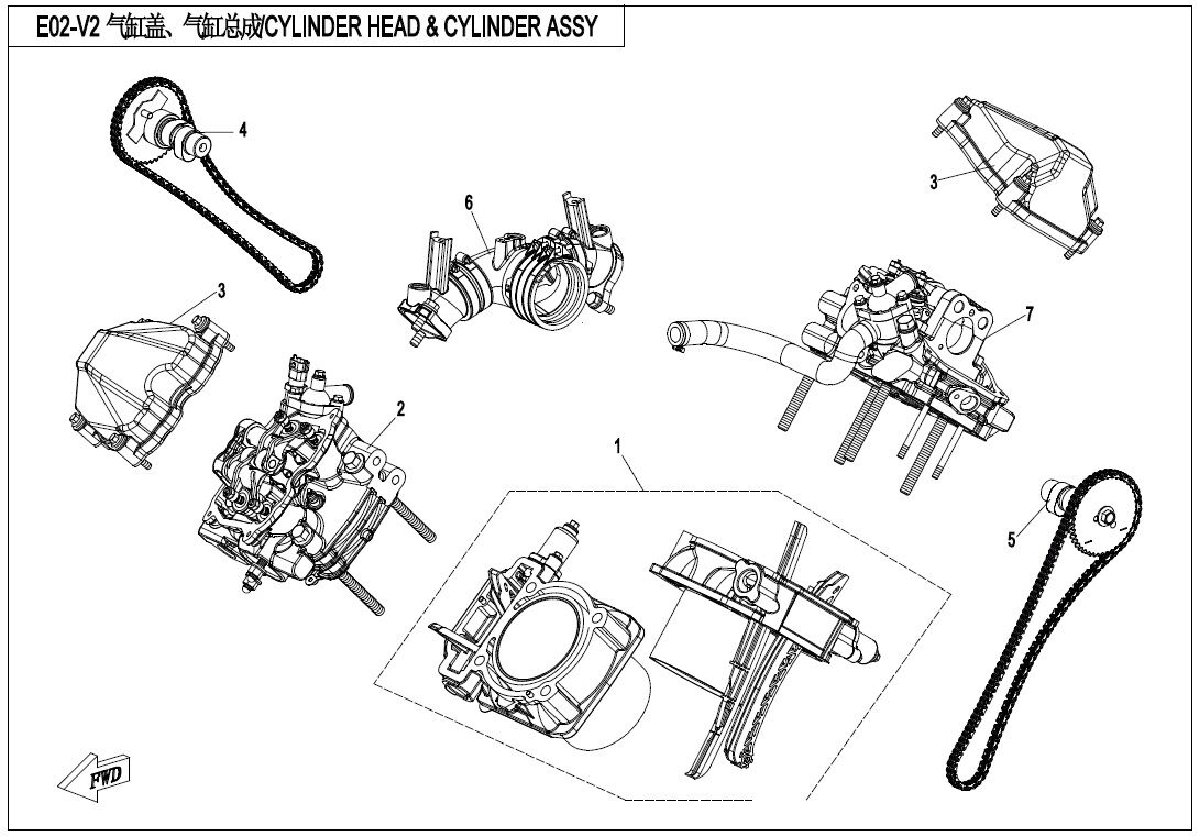 CULASSE ET ENSEMBLE DE CYLINDRE POUR ZF1000 EPS 2020