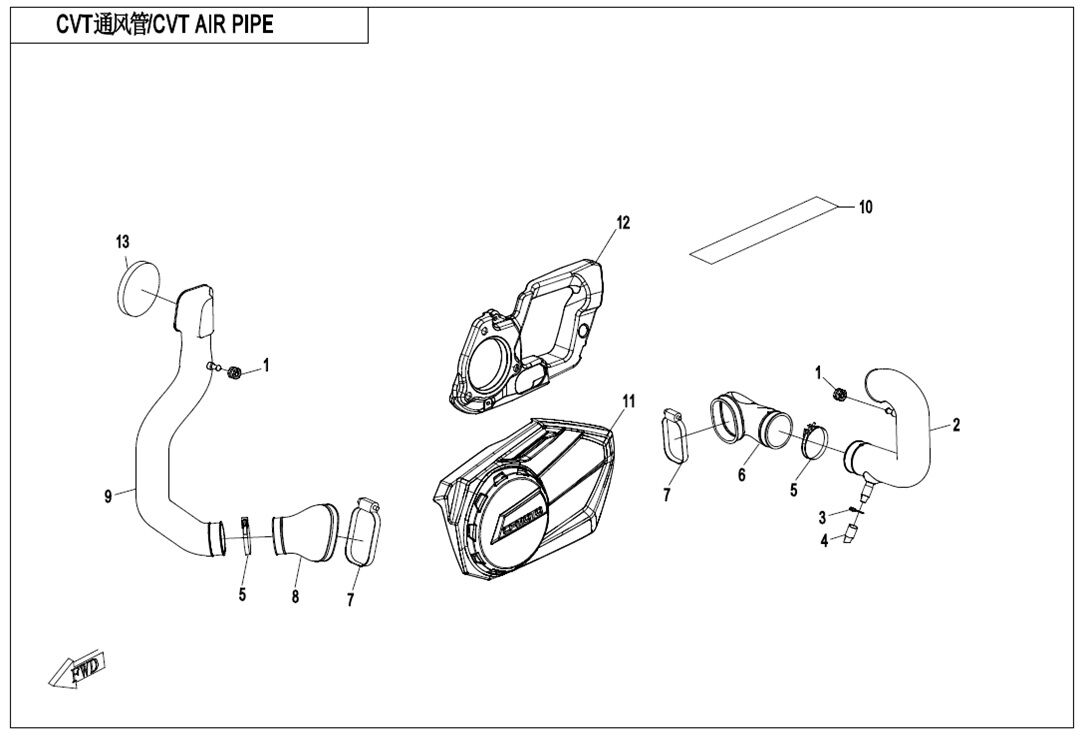 TUYAU D AIR CVT POUR CFORCE 850 T3 2019