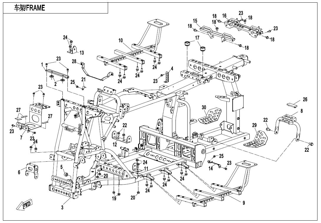 CHASSIS POUR CFORCE 850 L7E 2018