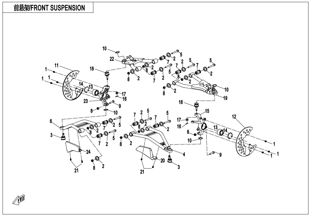 SUSPENSION AVANT POUR CFORCE 850 L7E 2020