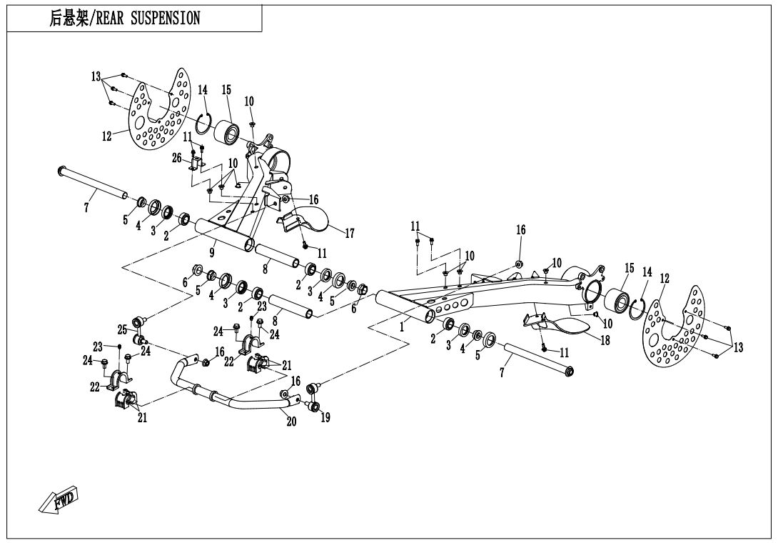 SUSPENSION ARRIERE POUR CFORCE 850 T3 2019