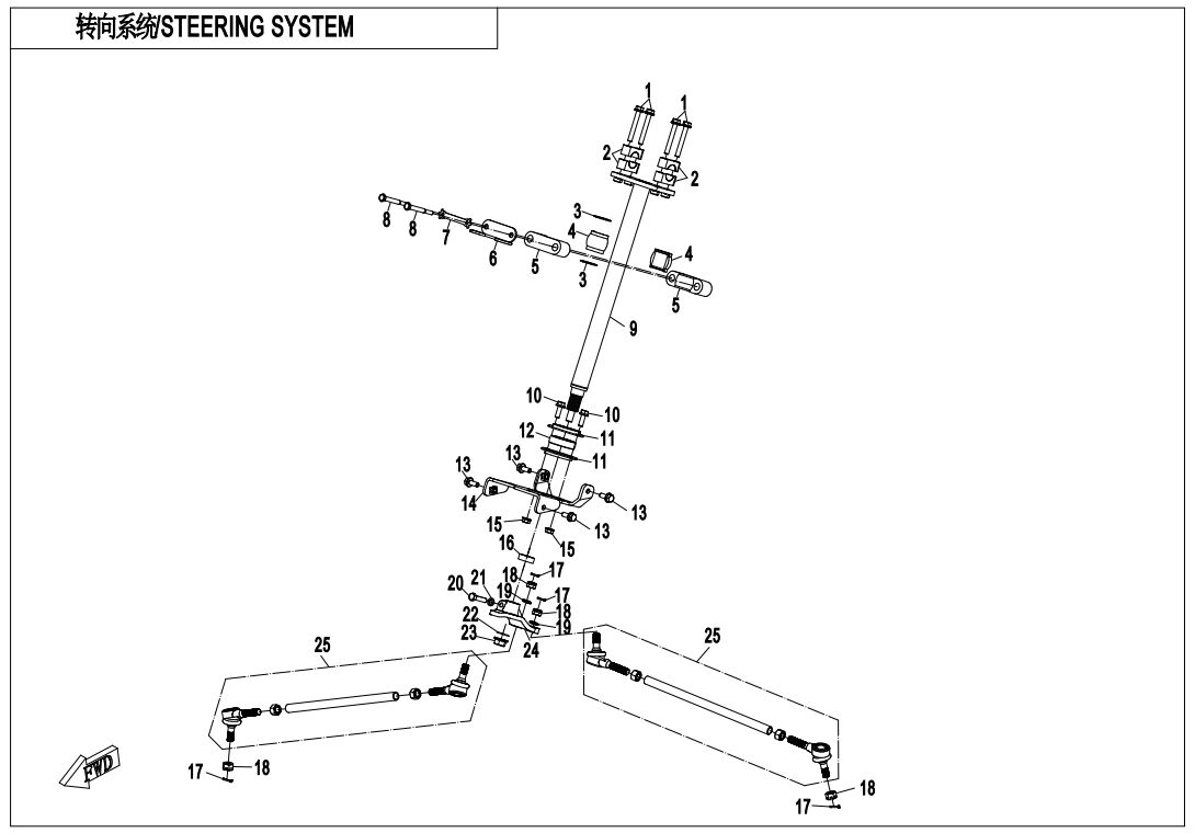 SYSTEME DE DIRECTION POUR CFORCE 850 L7E 2018