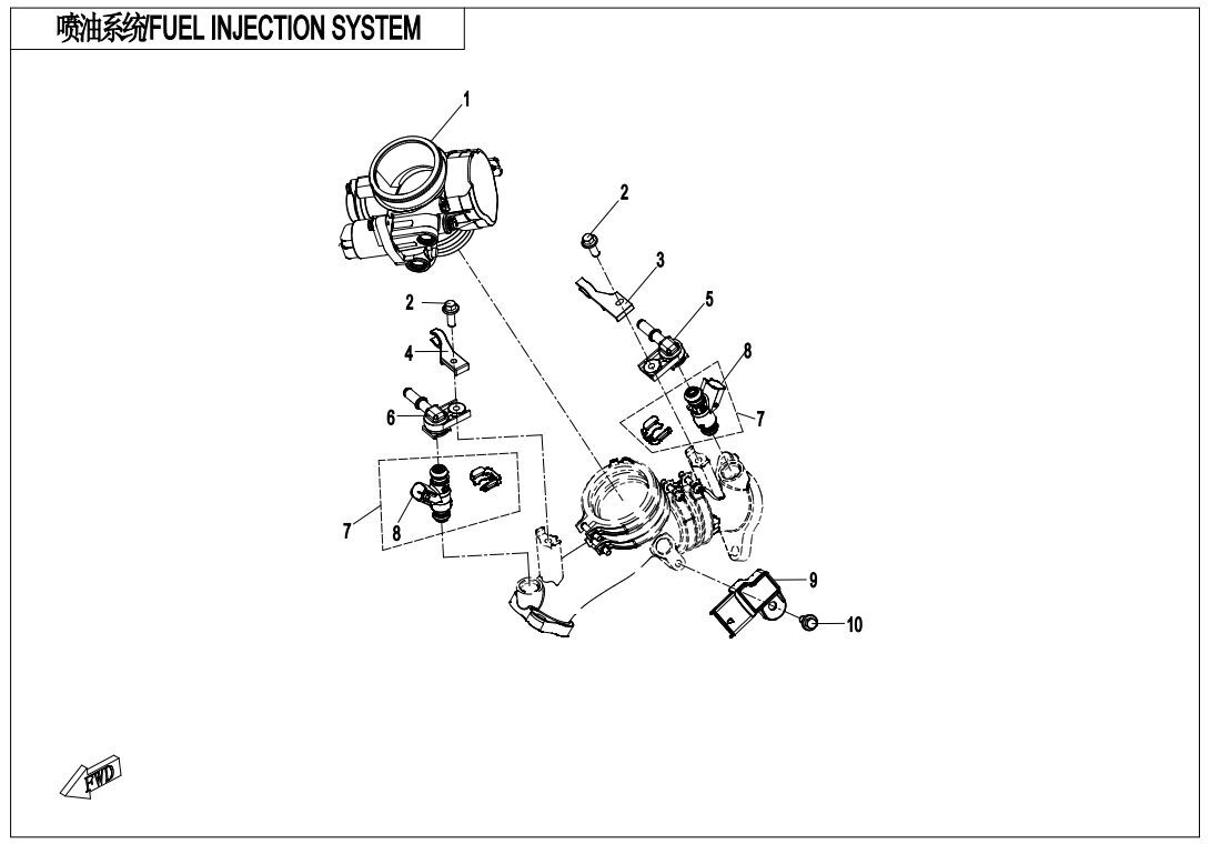 SYSTEME D INJECTION DE CARBURANT POUR LE SYSTEME DE VAPORISATION DU CARBURANT POUR CFORCE 850 L7E 2020