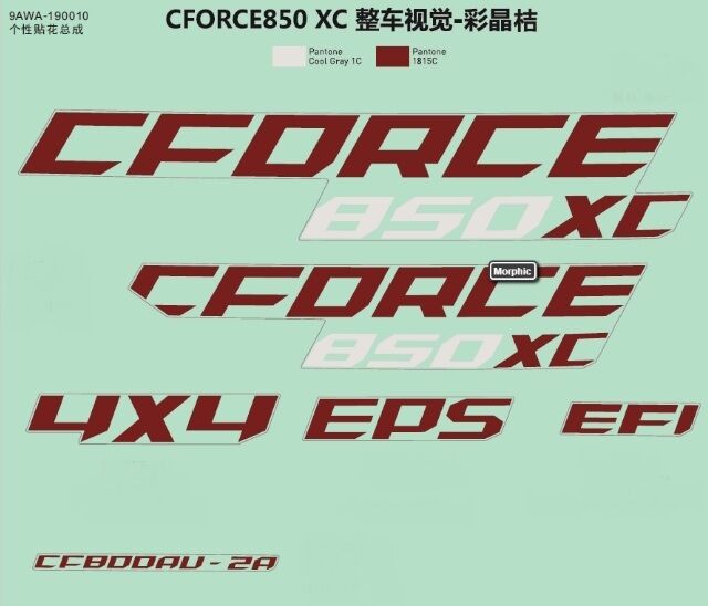AUTOCOLANTS CRYSTAL ORANGE POUR CFORCE 850 L7E 2018