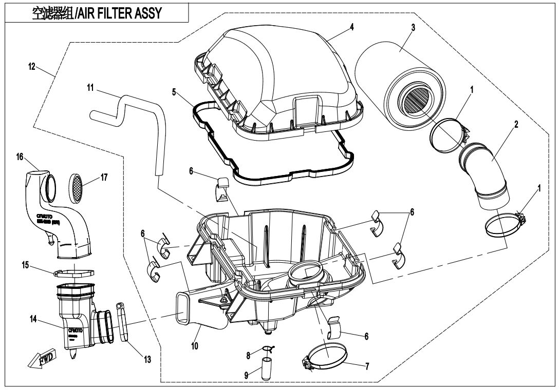 ENSEMBLE FILTRE A AIR POUR CFORCE 850 T3 2018
