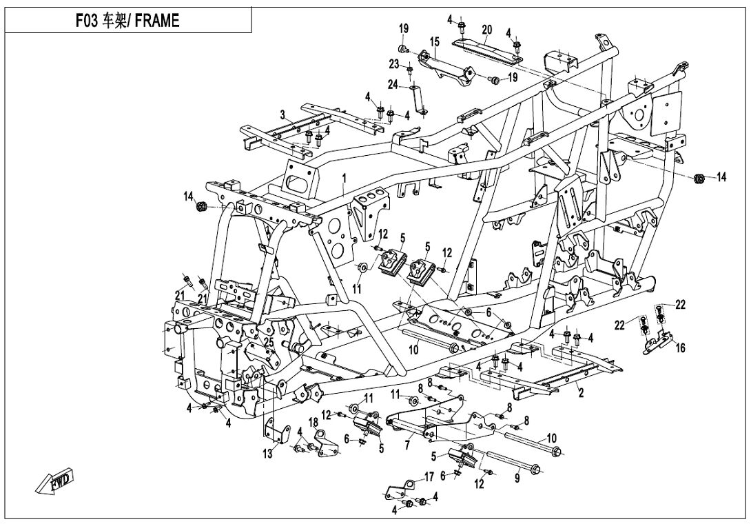 CHASSIS POUR CFORCE 520 COURT T3 2018