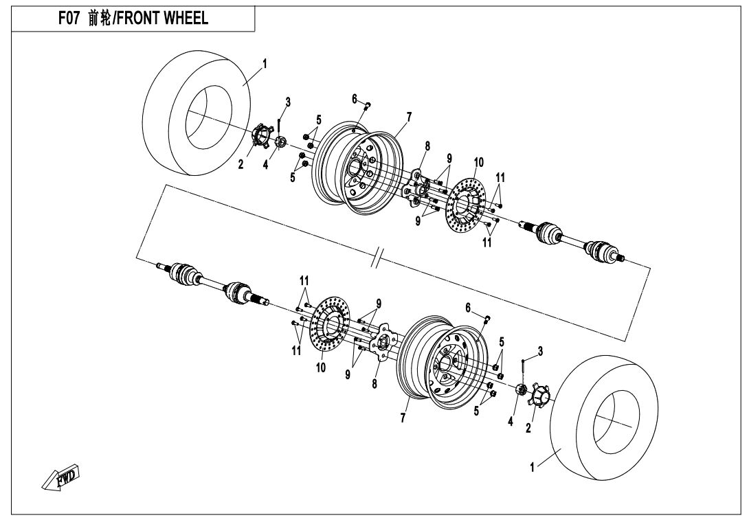 ROUE AVANT POUR CFORCE 520 COURT T3 2019