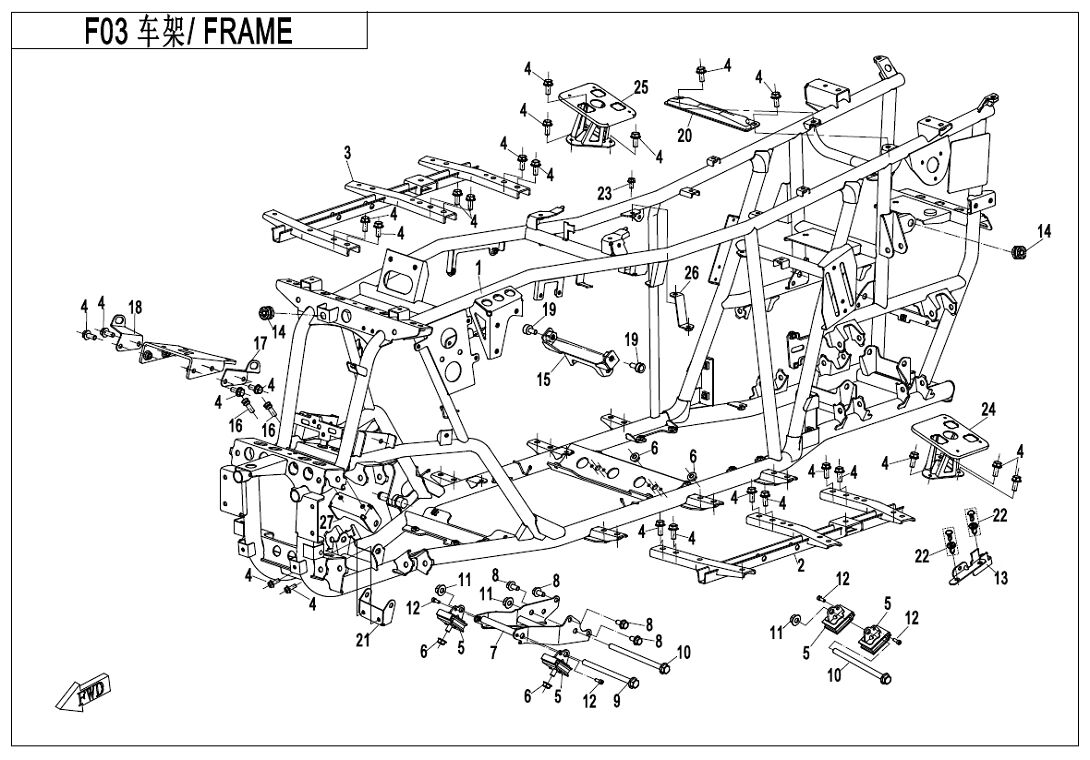 CHASSIS POUR CFORCE 520 LONG T3 2020