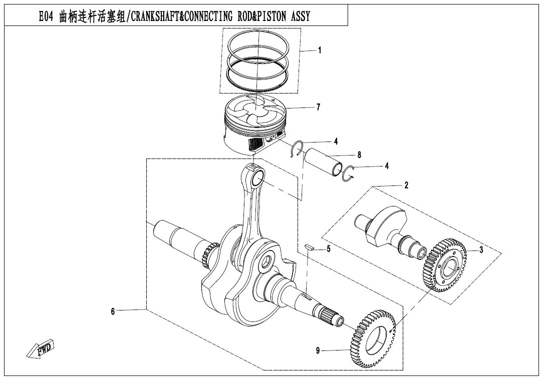 ENSEMBLE VILEBREQUIN BIELLE ET PISTON POUR CFORCE 520 LONG T3 2019