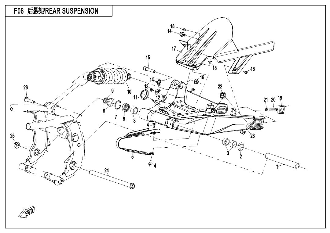 SUSPENSION ARRIERE POUR 650 MT ABS WITH SIDE BOX 2019