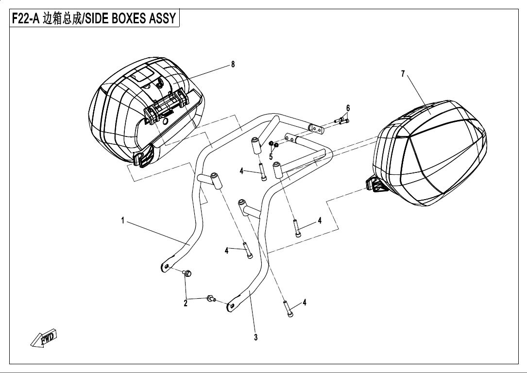 ENSEMBLE DE BOITE LATERALES EN PLASTIQUE POUR 650 MT ABS WITH SIDE BOX 2019