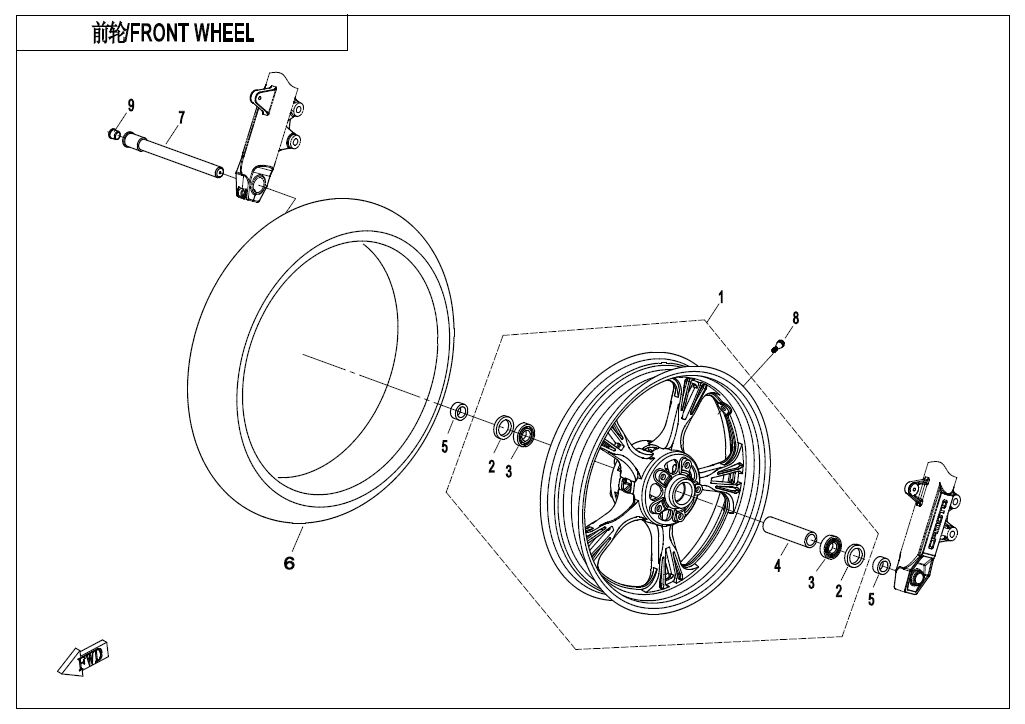 ROUE AVANT JANTE SILVER BLACK POUR 400 NK ABS 2018