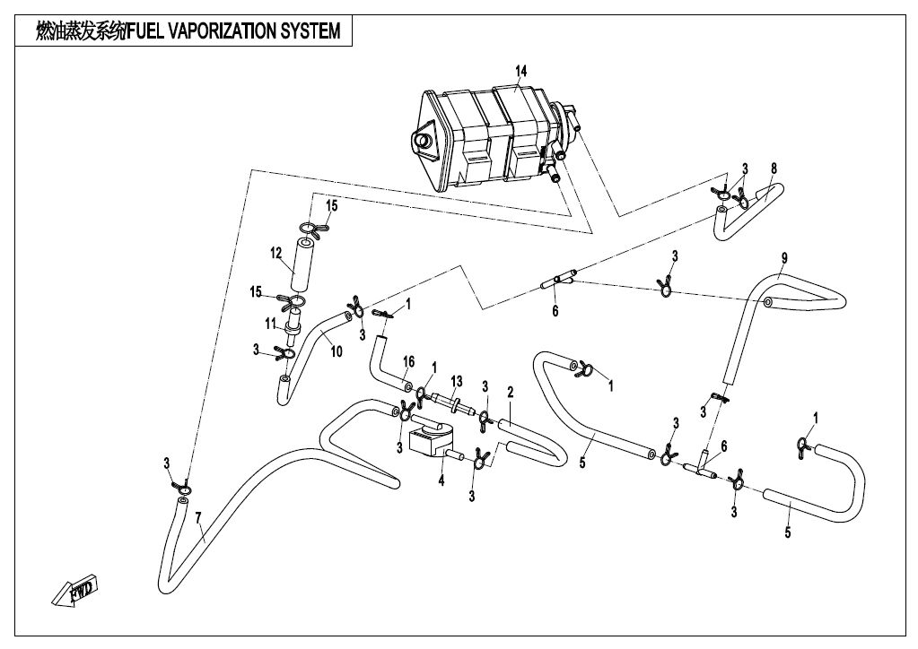 SYSTEME DE VAPORISATION DU CARBURANT POUR 650 NK ABS 2019