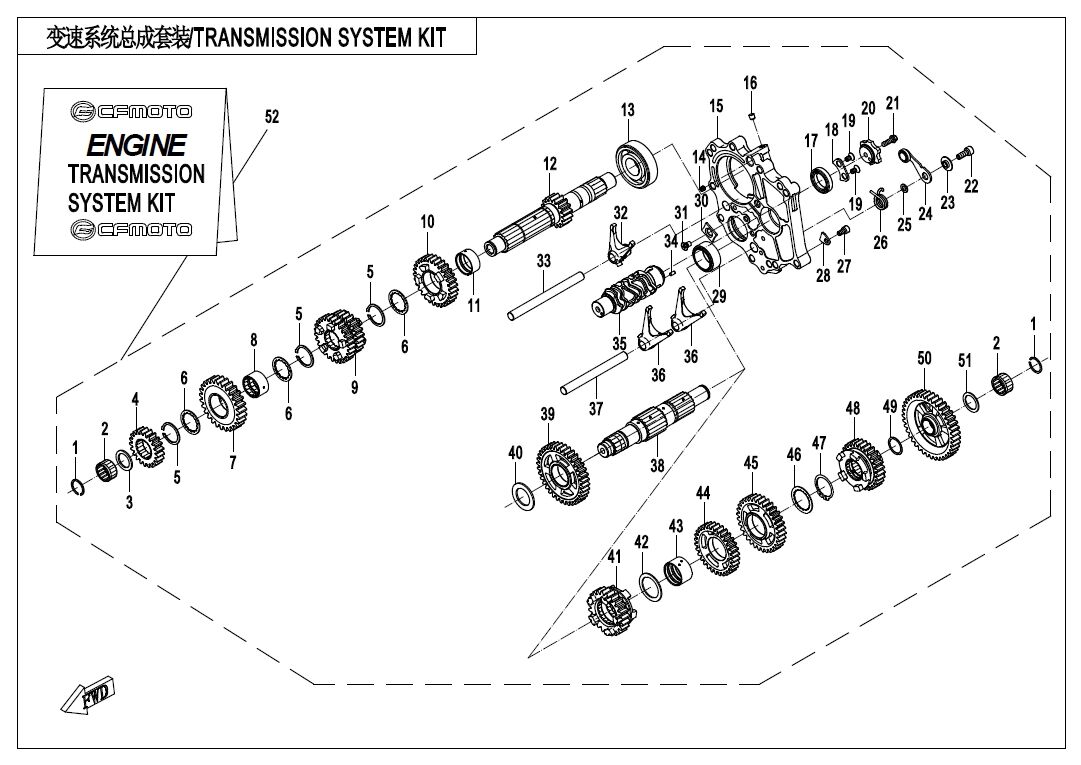 KIT SYSTEME DE TRANSMISSION POUR 400 NK ABS 2018