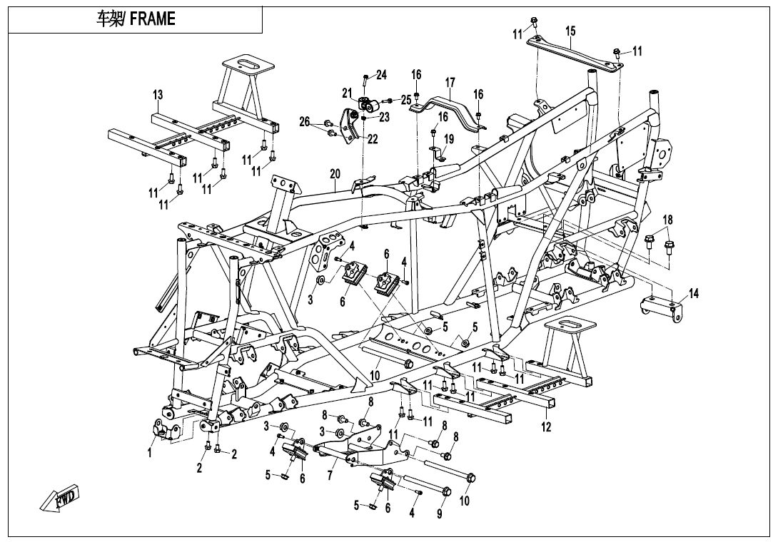 CHASSIS POUR CFORCE 600 T3 SANS EPS 2019