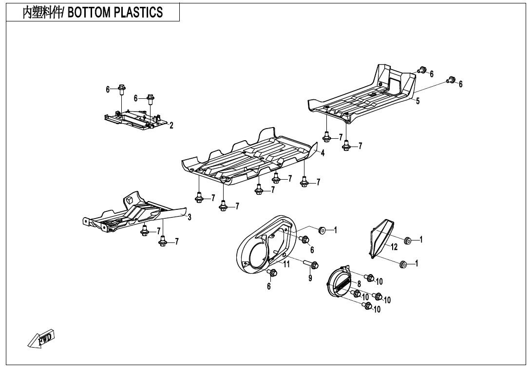 PLASTIQUES INFERIEURS POUR CFORCE 600 T3 2020