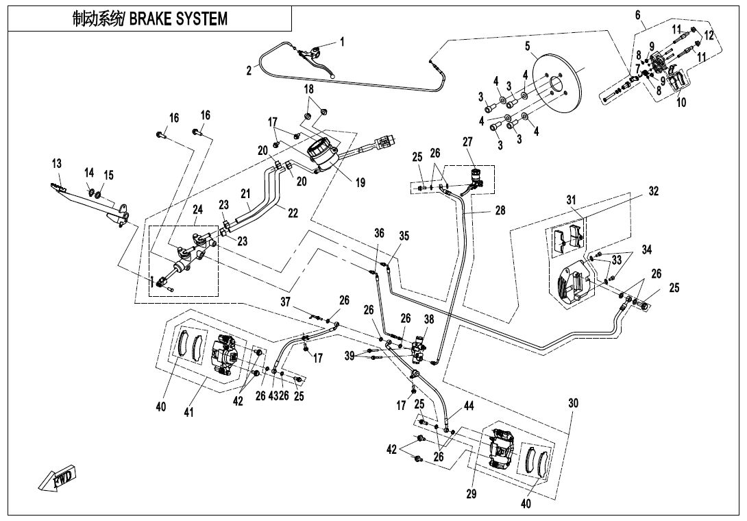 SYSTEME DE FREINAGE POUR CFORCE 600 T3 EPS 2019
