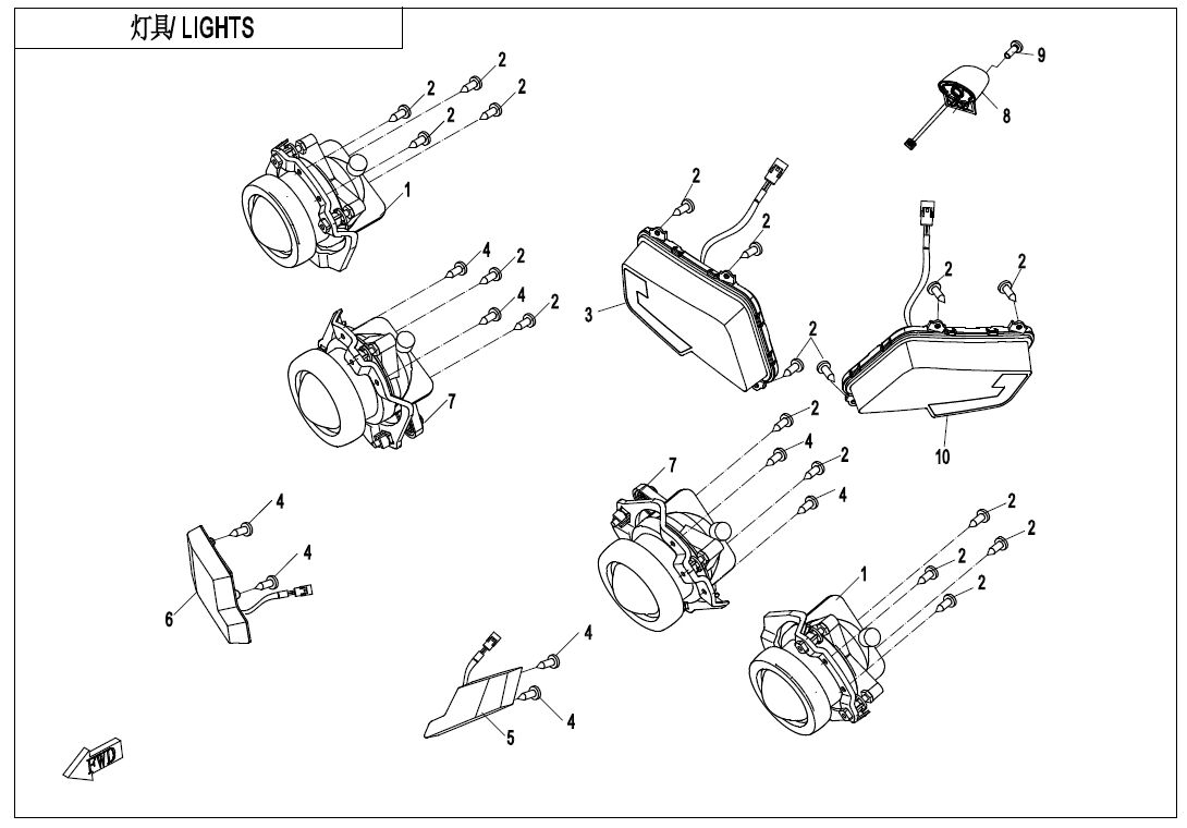FEUX POUR CFORCE 600 T3 SANS EPS 2020
