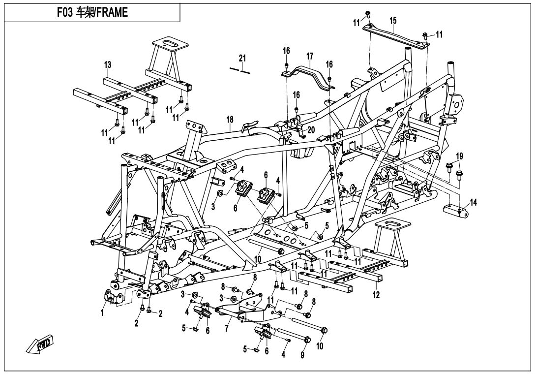 CHASSIS POUR CFORCE 600 L7E 2019
