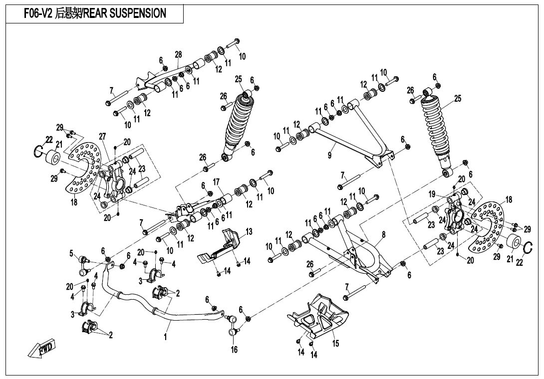 SUSPENSION ARRIERE POUR CFORCE 600 L7E 2020