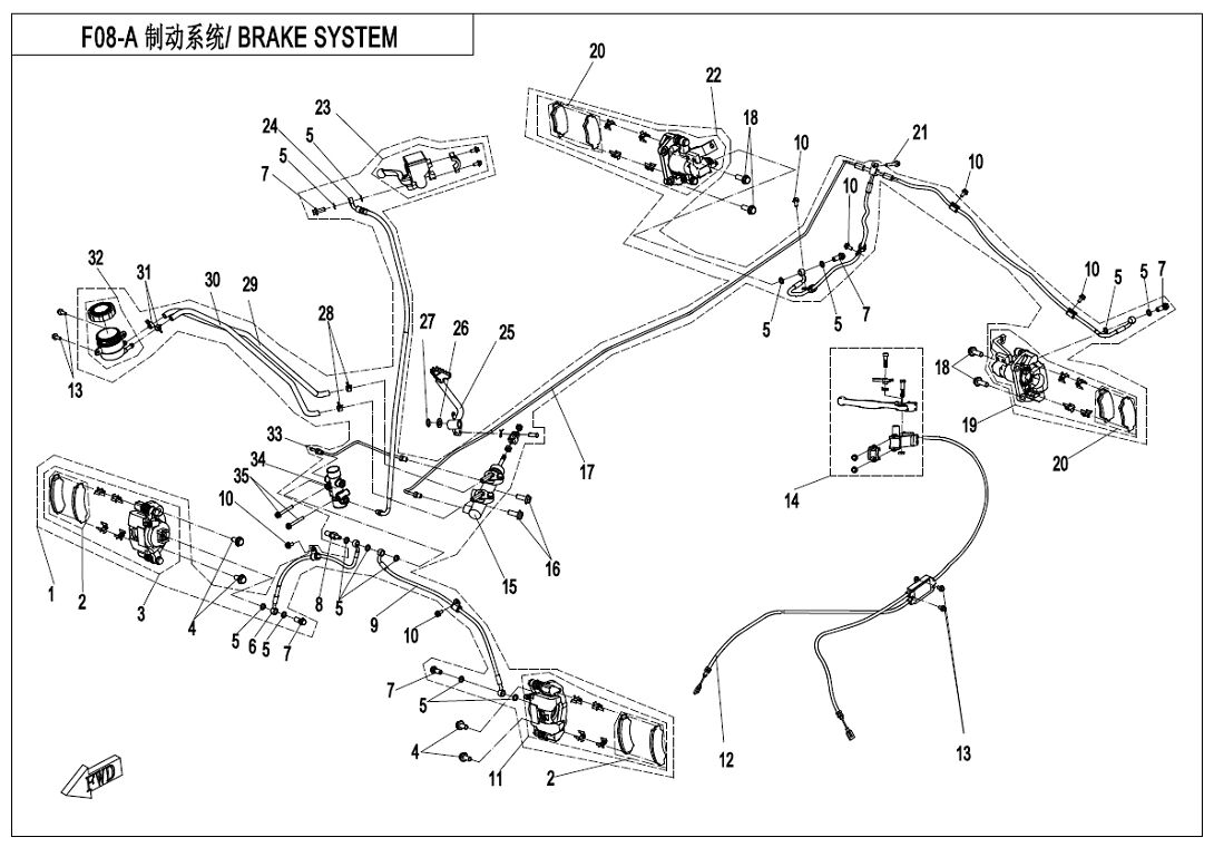 SYSTEME DE FREINAGE BOUCHON ORDINAIRE POUR CFORCE 600 L7E 2020