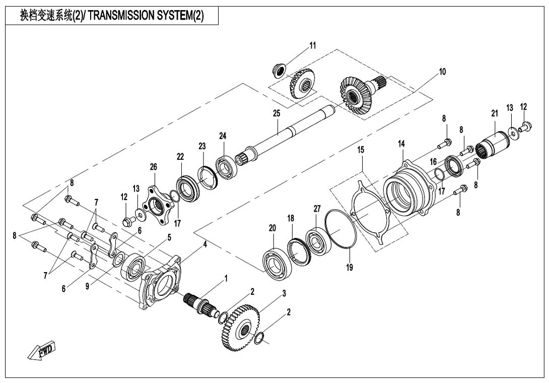 SYSTEME DE TRANSMISSION 2 POUR CFORCE 600 L7E 2019
