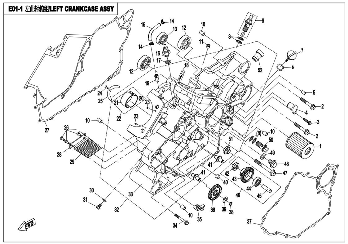 ENSEMBLE DE CARTER GAUCHE POUR CFORCE 800 2012