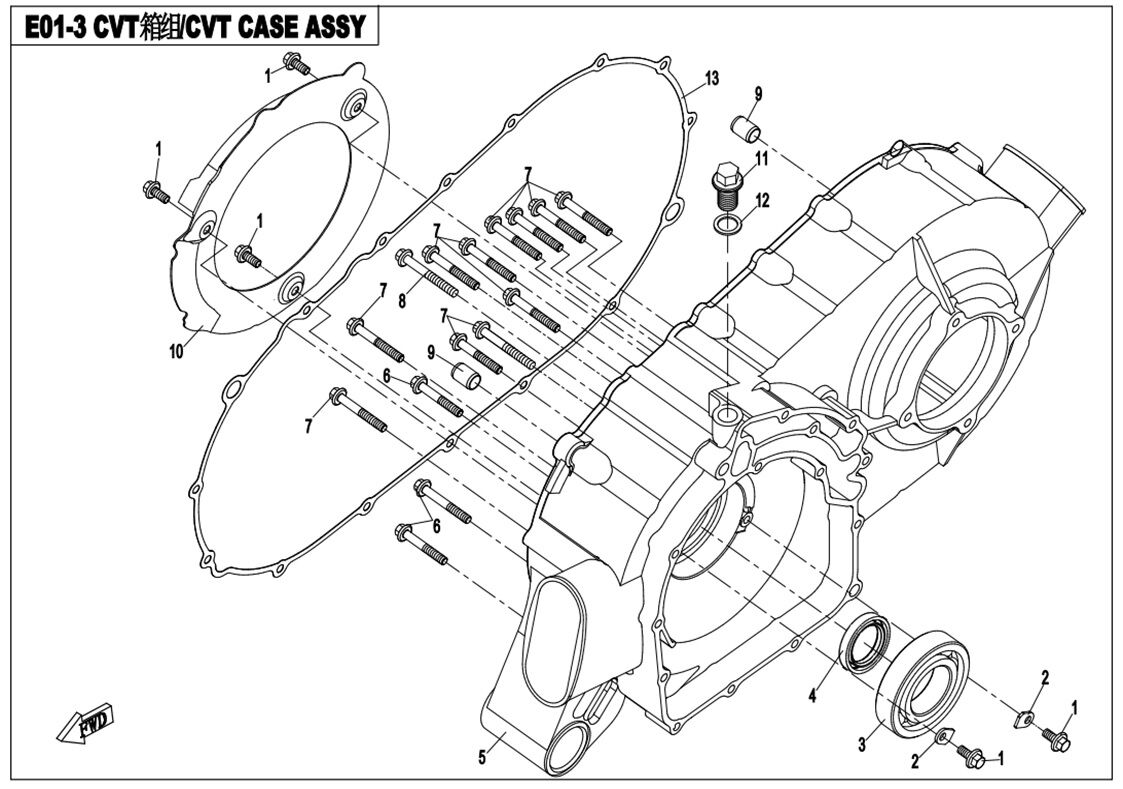 ENSEMBLE DU BOITIER CVT POUR CFORCE 800 2013