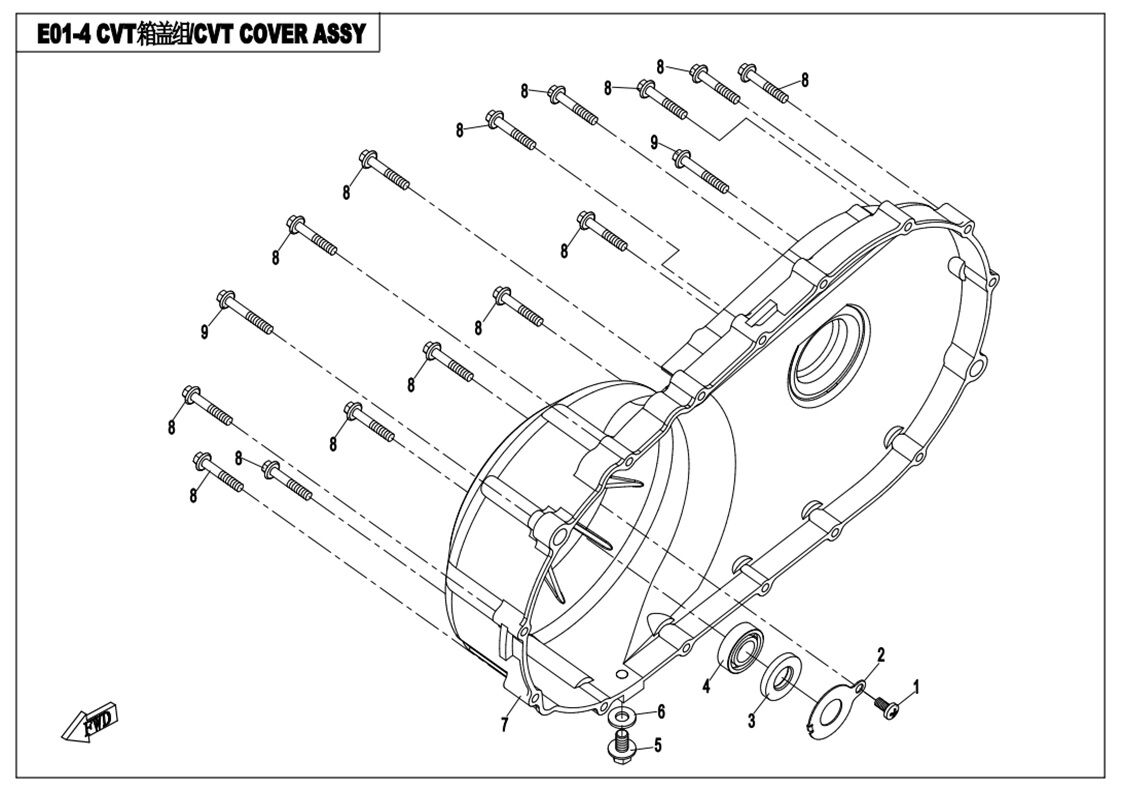 ENSEMBLE COUVRE CARTER GAUCHE POUR CFORCE 800 2015
