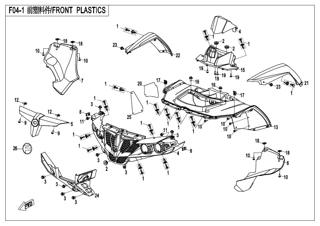 PLASTIQUE AVANT POUR CFORCE 550 L7E 2019