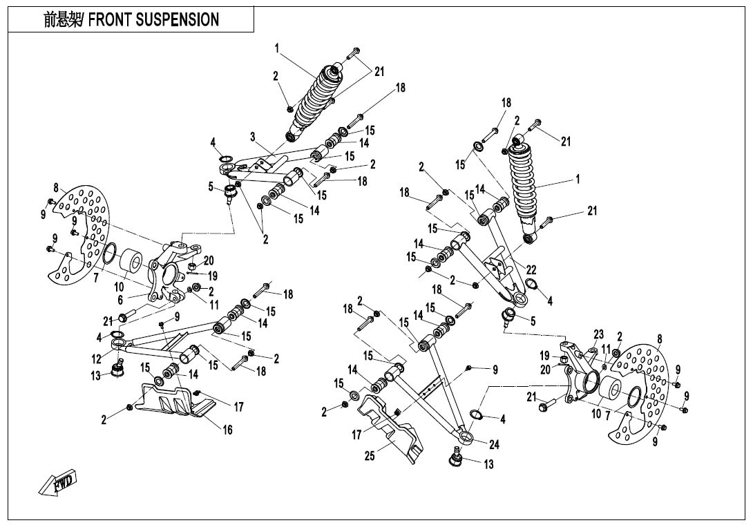 SUSPENSION AVANT POUR CFORCE 600 T3 2019
