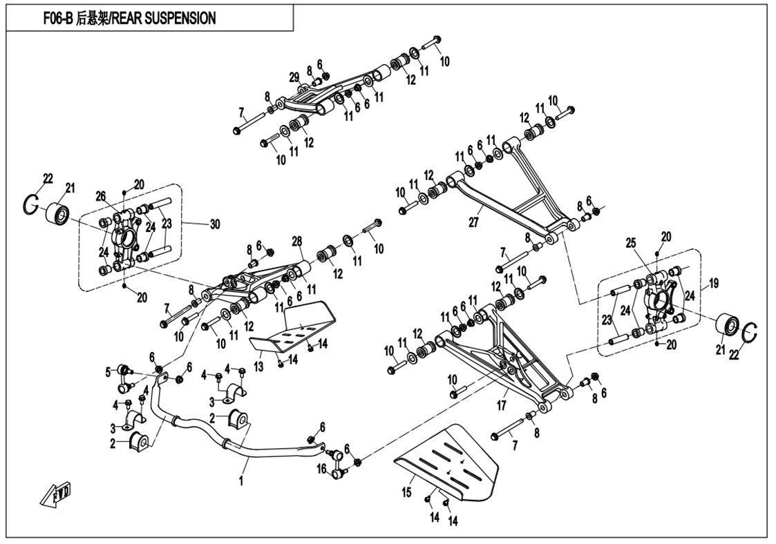 SUSPENSION ARRIERE ALUMINIUM POUR CFORCE 800 2013