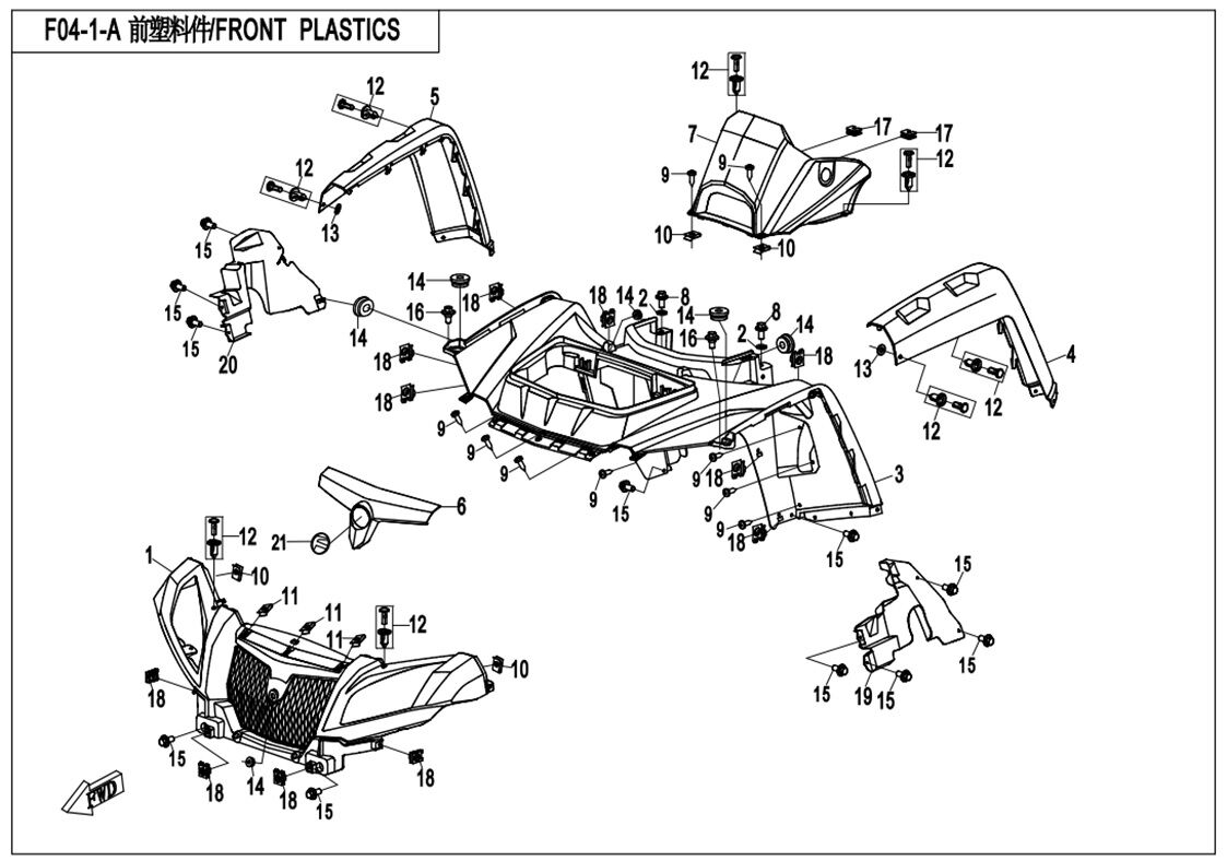 PLASTIQUES AVANT POUR CFORCE 820 LE T3 2019