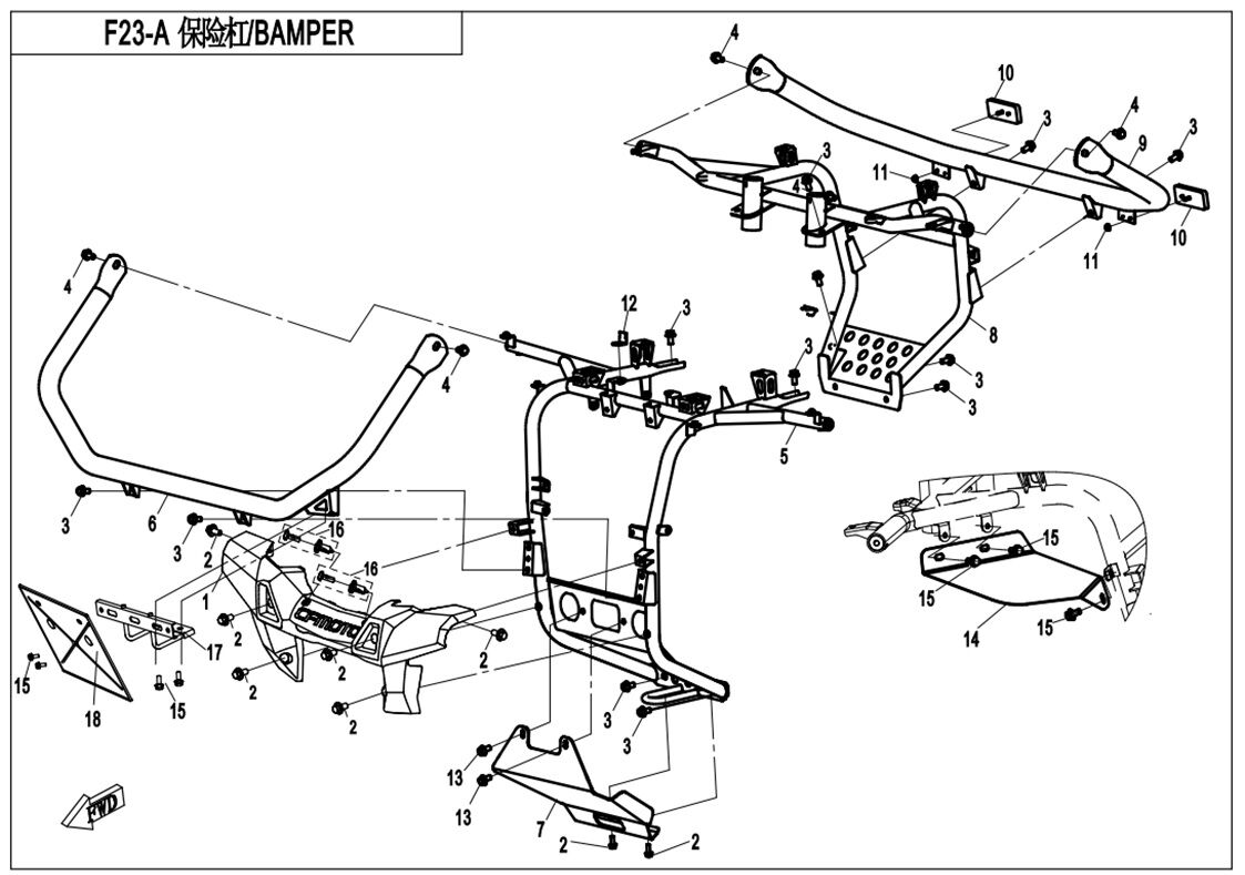 PARE CHOCS POUR CFORCE 800 2015