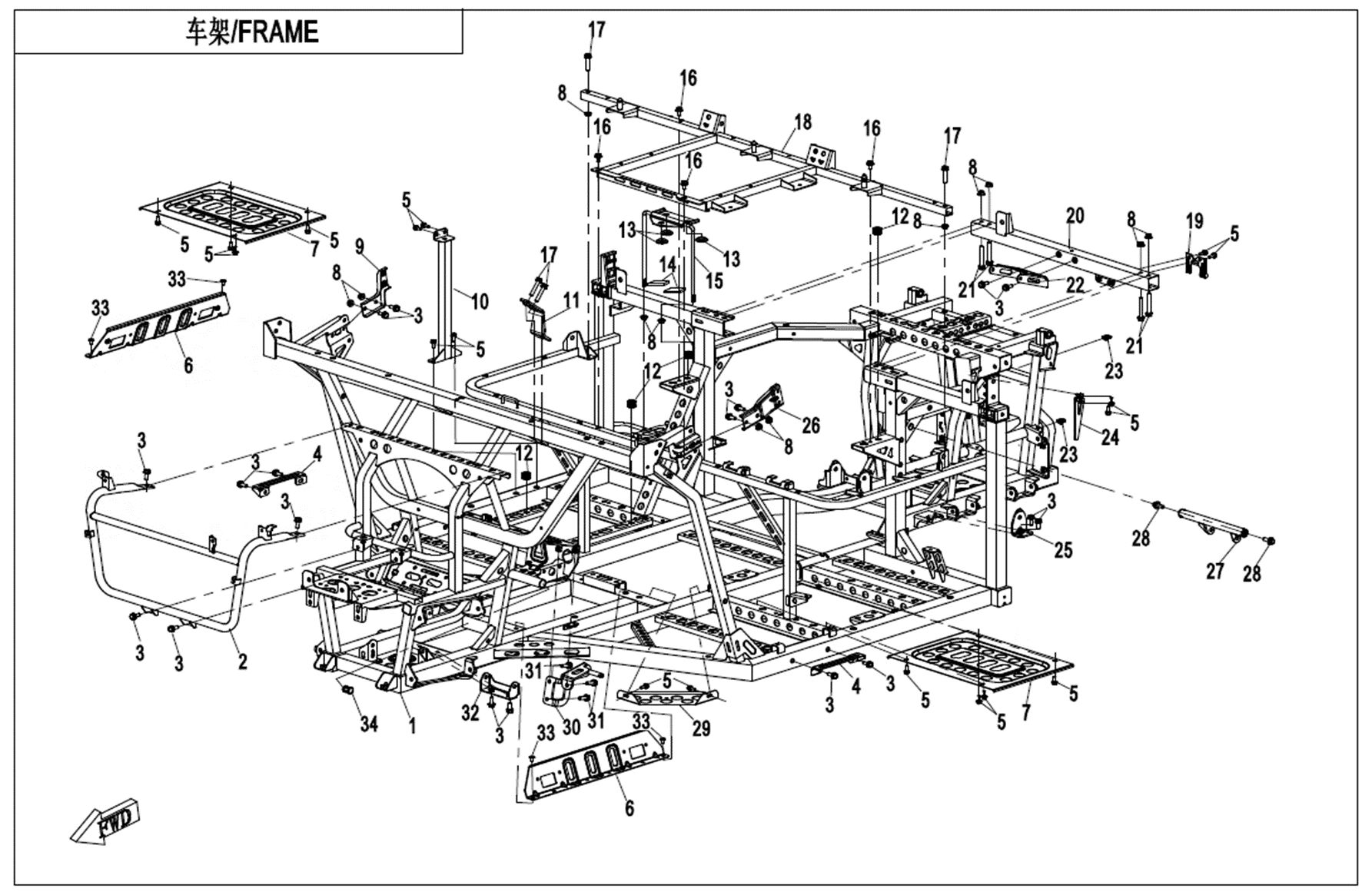 CHASSIS POUR UFORCE 1000 EPS BICYLINDRE 2020