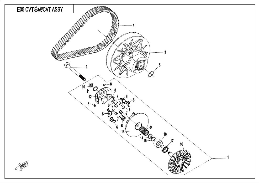 ENSEMBLE CVT POUR CFORCE 550 T3 2018