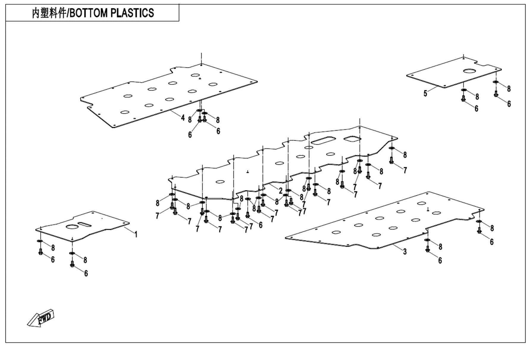 PLASTIQUES INFERIEURS POUR UFORCE 1000 EPS BICYLINDRE 2018