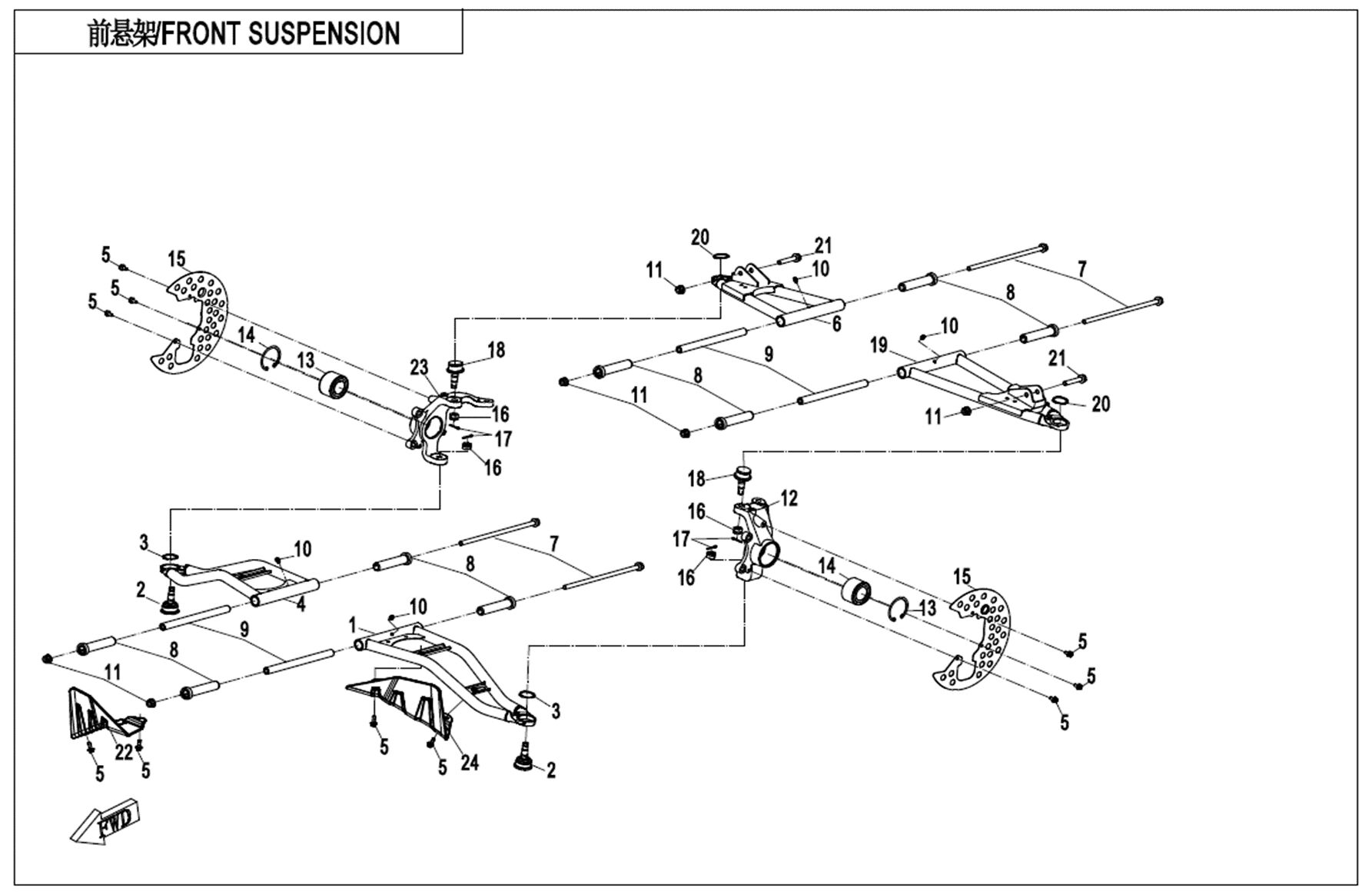 SUSPENSION AVANT POUR UFORCE 1000 EPS BICYLINDRE 2020