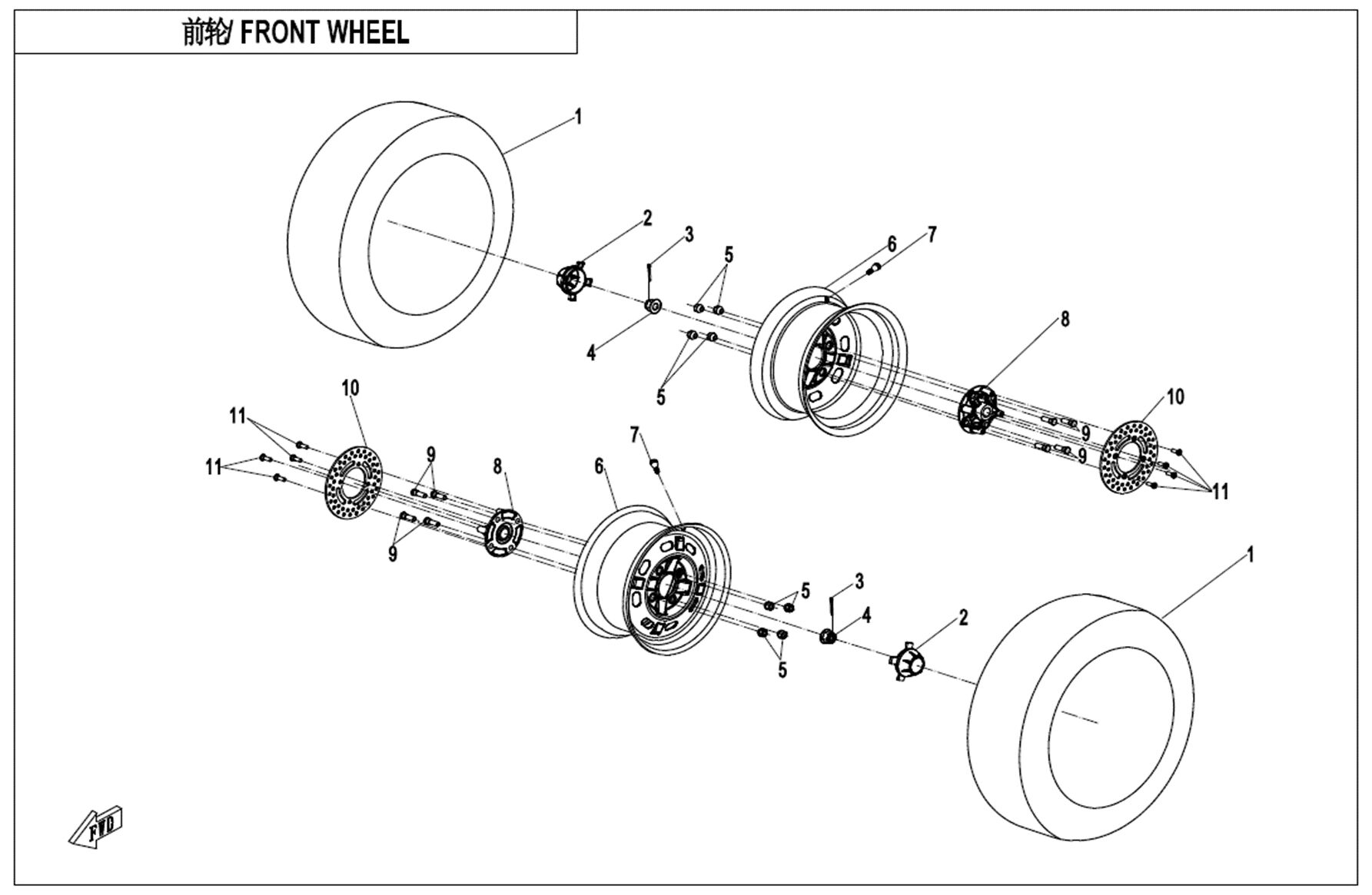 ROUE AVANT ACIER POUR UFORCE 1000 EPS BICYLINDRE 2018