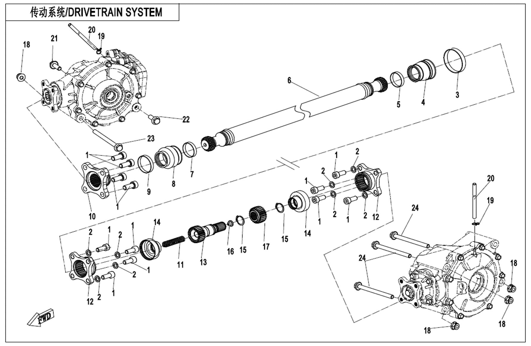 SYSTEME DE TRANSMISSION POUR UFORCE 1000 EPS BICYLINDRE 2018