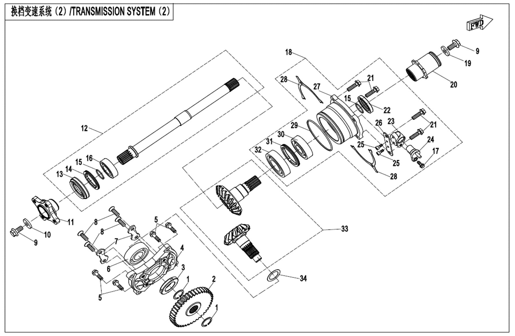 SYSTEME DE TRANSMISSION 2 POUR UFORCE 1000 EPS BICYLINDRE 2020