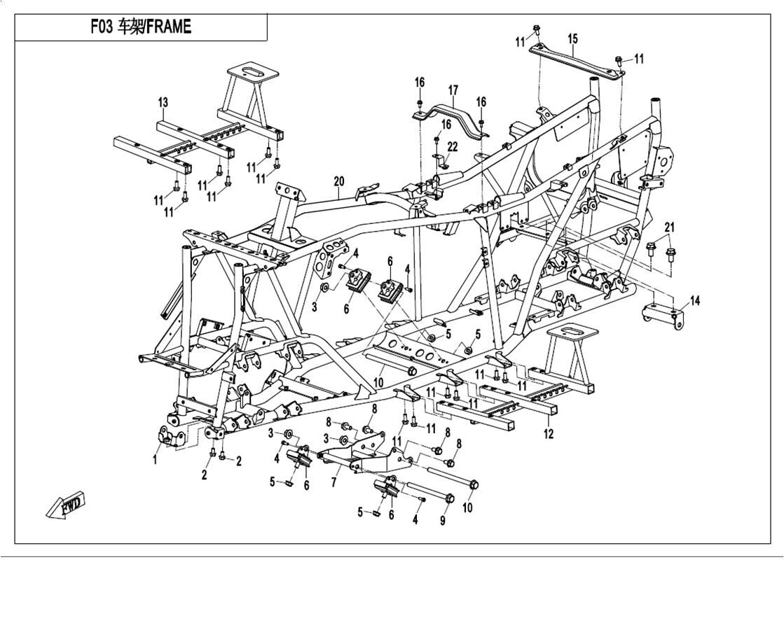 CHASSIS POUR CFORCE 550 T3 2018