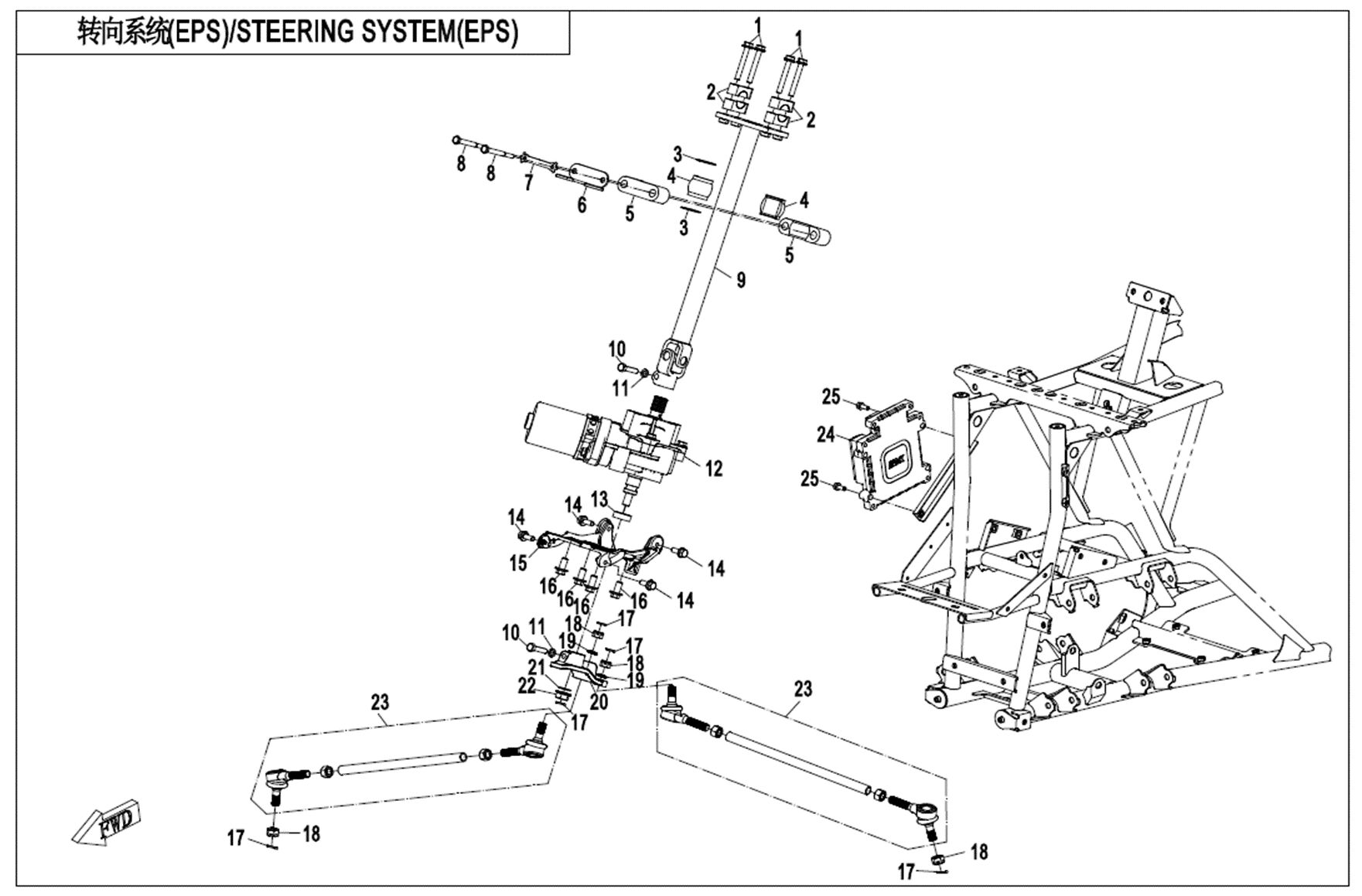 SYSTEME DE DIRECTION EPS ACDELCO POUR CFORCE 1000 T3 EPS AVEC DIFFERENTIEL 2019