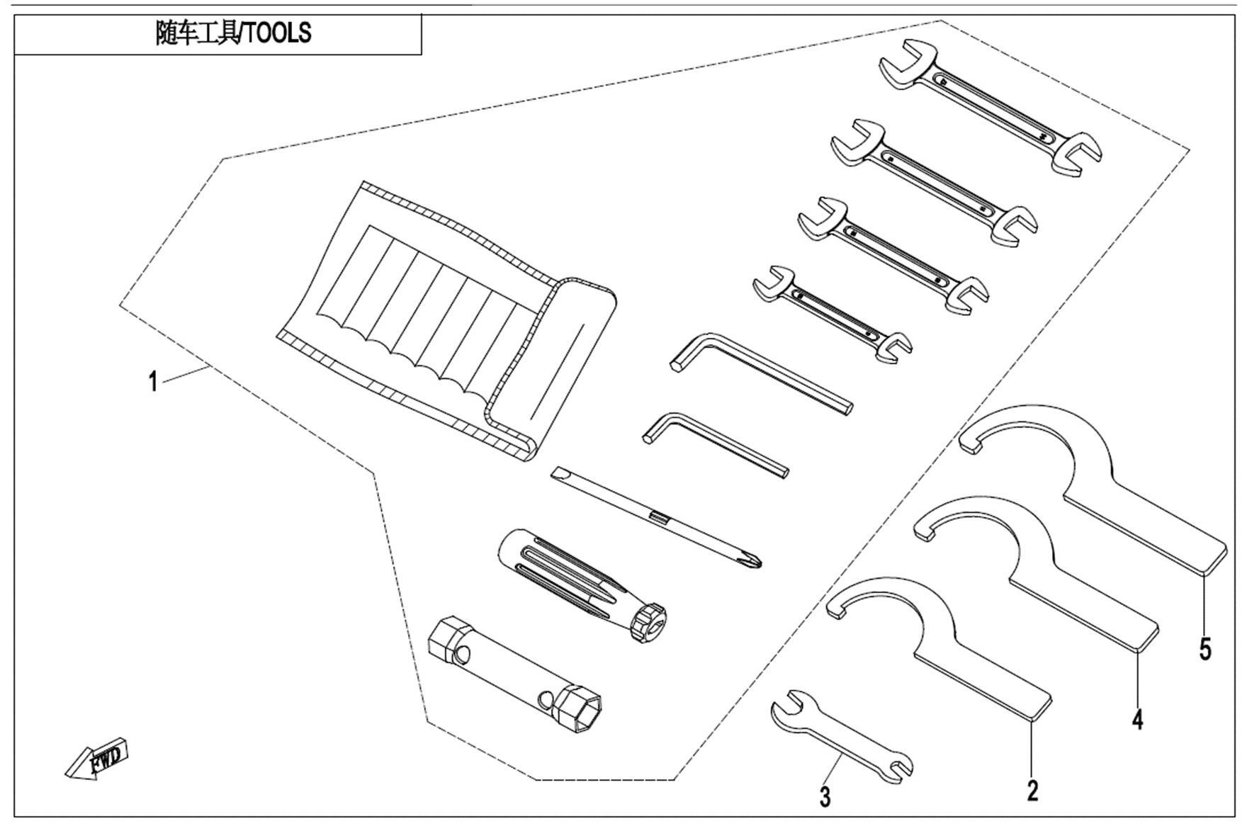 OUTILS POUR CFORCE 1000 T3 EPS AVEC DIFFERENTIEL 2019