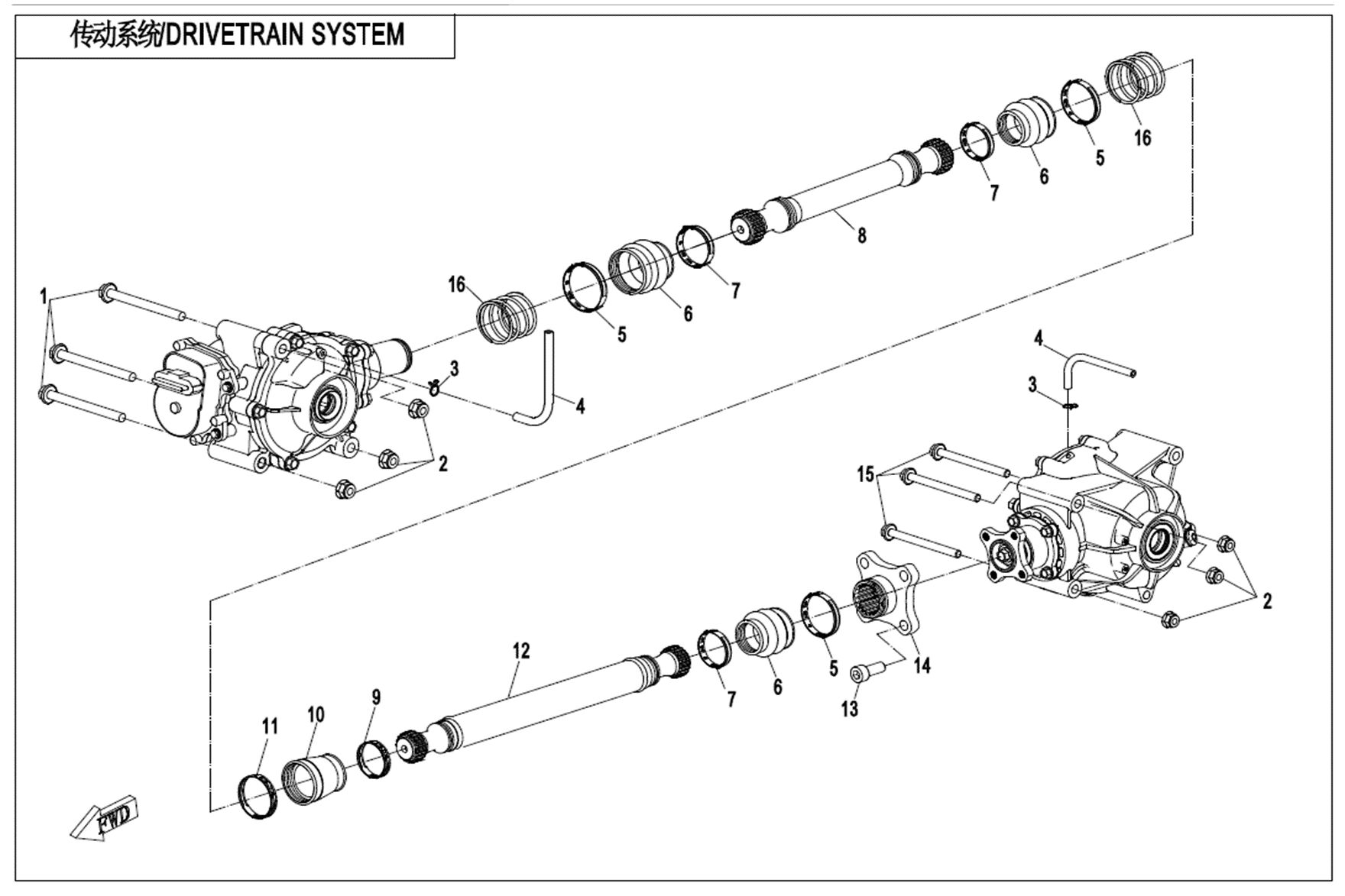 SYSTEME DE TRANSMISSION POUR CFORCE 1000 T3 EPS CAMO AVEC DIFFERENTIEL 2020