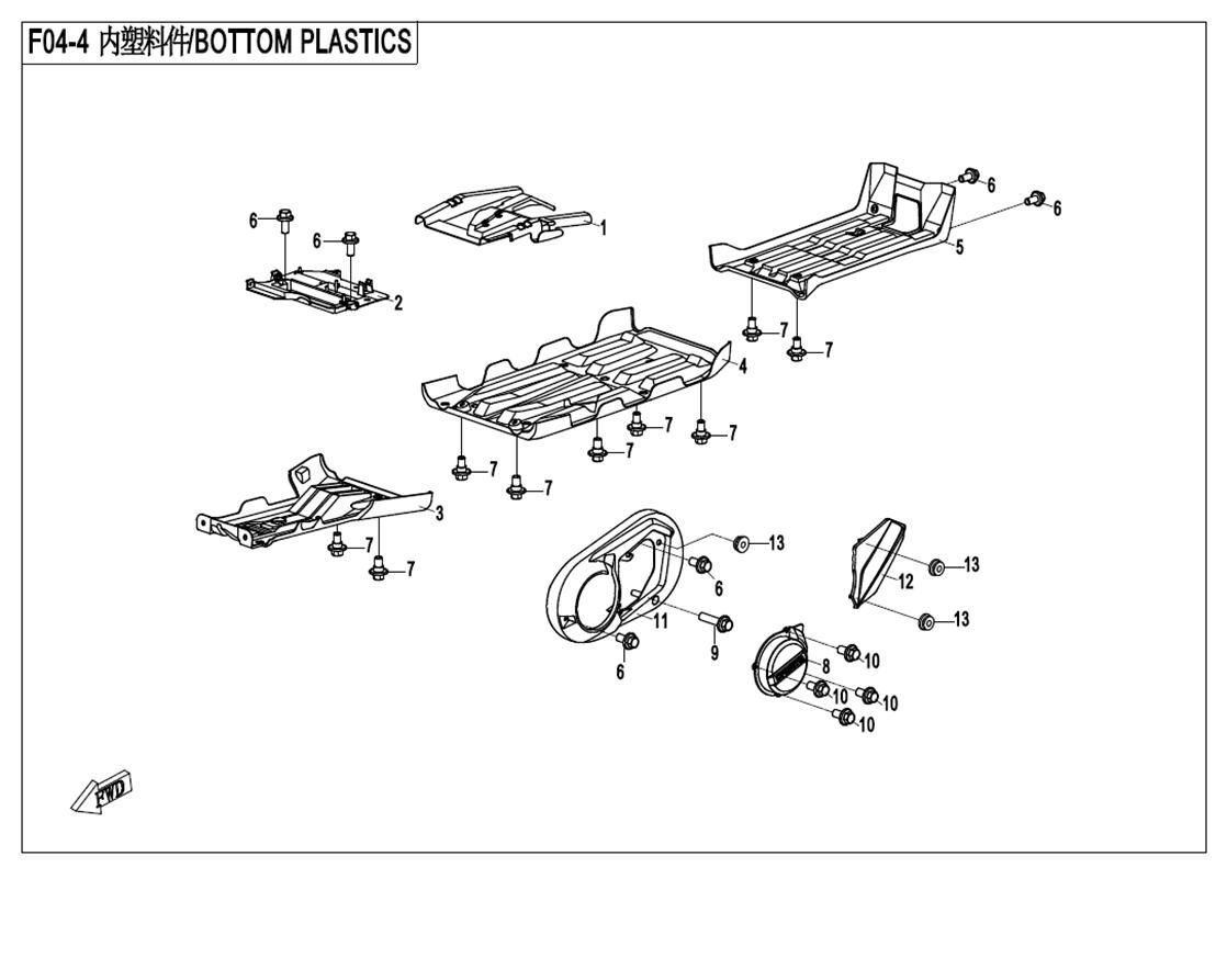 PLASTIQUE INFERIEUR POUR CFORCE 550 T3 2017