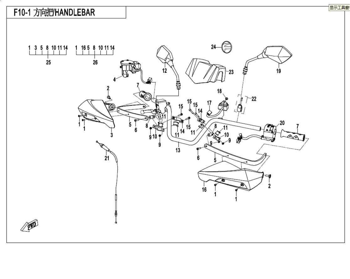 GUIDON POUR CFORCE 550 T3 2017