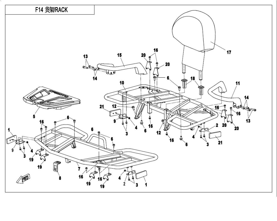 RACK POUR CFORCE 550 T3 2018