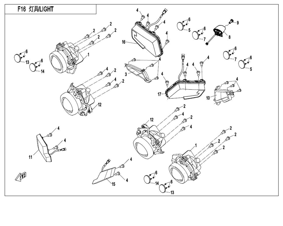 ECLAIRAGE POUR CFORCE 550 T3 2018