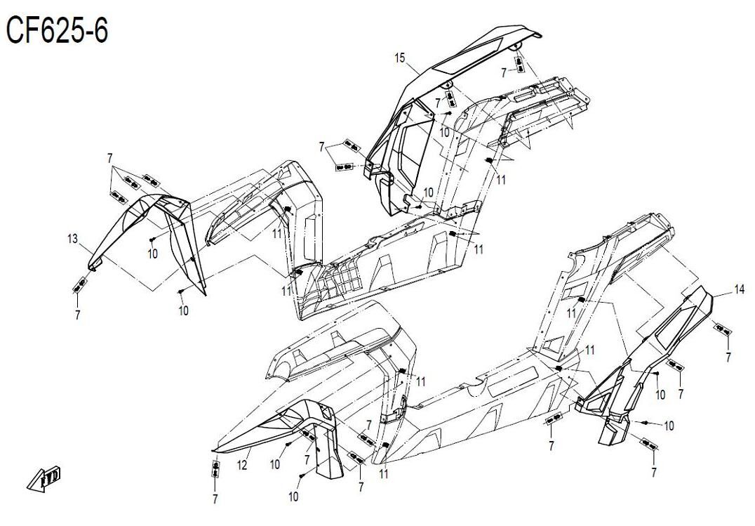 PLASTIQUES III POUR ZFORCE 600 EX 2012